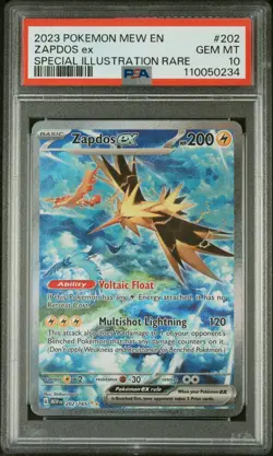 2023 POKEMON MEW EN-151 SPECIAL ILLUSTRATION RARE #202 ZAPDOS EX PSA 10 - Image 1