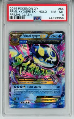 2015 POKEMON XY PRIMAL CLASH PRIMAL KYOGRE EX #55 PSA 8 NM #44323359 - Image 1