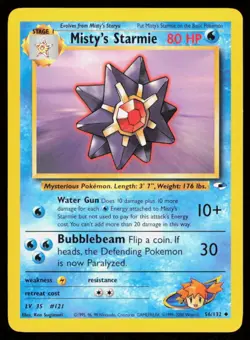 MISTY'S STARMIE 56/132 VINTAGE UNCOMMON GYM HEROES POKEMON NM - Image 1