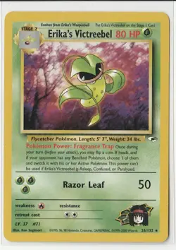 Pokemon TCG Erika's Victreebel 026/132 Gym Heroes Rare Non Holo Unlimited - Image 2