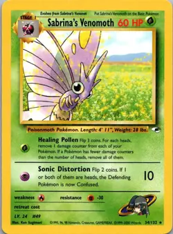 Pokemon TCG Sabrinas Venomoth 34/132 Gym Heroes NM - Image 1