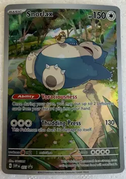 Pokemon 151 Snorlax SVP 051 Black Star ETB Promo Full Art Holo - Image 1