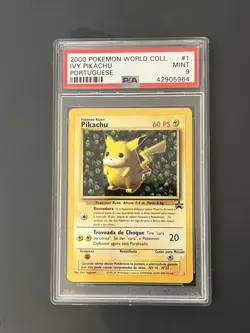 PSA 9 Ivy Pikachu 1 Portuguese Pikachu World Collection Pokemon - Image 1