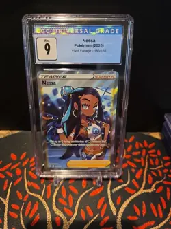 2020 Pokemon - Sword & Shield - Vivid Voltage - Full Art - Nessa #183 - CGC 9 - Image 1