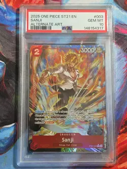 2025 One Piece ST21 English #003 SANJI Alt Art PSA 10 - Image 1