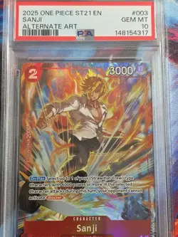 2025 One Piece ST21 English #003 SANJI Alt Art PSA 10 - Image 2