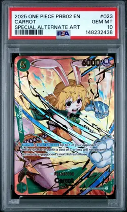 2025 One Piece EN Carrot PRB02 OP08-023 Special Alt Art PSA 10 - Image 1
