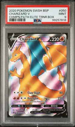 Pokemon Card Charizard V SWSH050 Champions Path Promo PSA 9 - Image 1