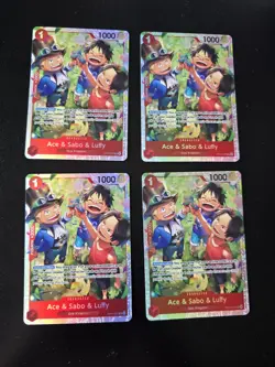 Ace & Sabo & Luffy OP13-007 Super Rare, Carrying on his Will One Piece (4 Cards) - Image 1