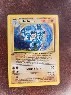 Machamp Base Set Holo Pokemon Card WOTC - Image 1