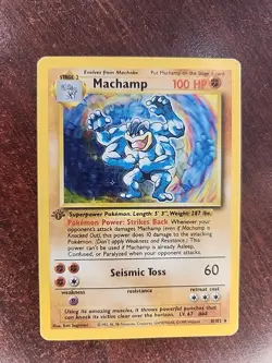 Machamp Base Set Holo Pokemon Card WOTC - Image 2