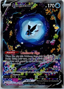Pokemon Card - Lumineon V GG39/GG70 Crown Zenith Galarian Gallery V Rare Holo NM - Image 1