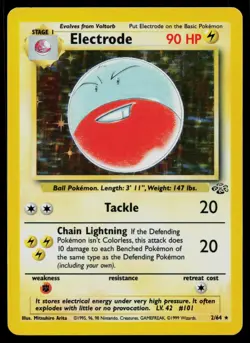 ELECTRODE 2/64 HOLO RARE JUNGLE POKEMON UNLIMITED HOLO MP - Image 1