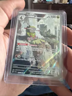 Pokemon TCG SV Shrouded Fable Fraxure Holo Illustration Rare Card 077/064 NM EN - Image 1