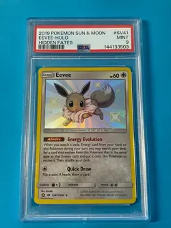 🌟 PSA 9 Eevee SV41/SV94 Hidden Fates Shiny Holo | Pokemon Card 🦊✨ - Image 1