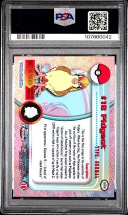 *POP 79* PSA 9 - 2000 Pokemon Top Chrome Pidgeot #18 Pokemon TV Topps 2000 - Image 2