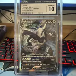 2022 Pokemon Lugia V Silver Tempest Ultra Rare #186 CGC 10 GEM MINT - Image 3