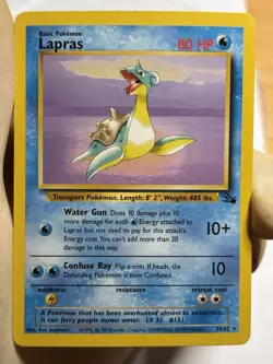 Pokemon TCG Lapras Fossil 25/62 Regular 1999-2000 Wizards Base Set - Image 1