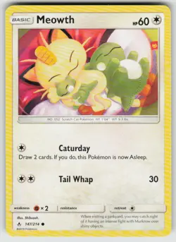 Meowth 147/214 Common Unbroken Bonds Pokemon Lightly Played - Image 1