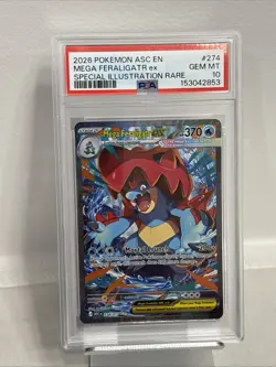 2026 POKEMON ASCENDED HEROES 274 MEGA FERALIGATR EX SIR PSA 10 - Image 1
