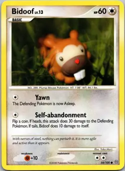 Bidoof 54/100 C Stormfront Pokemon Near Mint - Image 1
