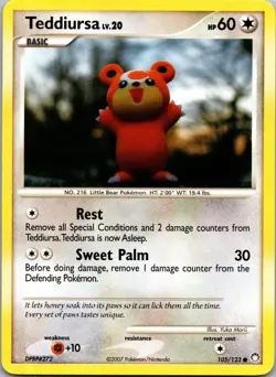 Teddiursa 105/123 C Mysterious Treasures Pokemon Near Mint - Image 1