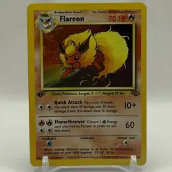 Pokemon Flareon 3/64 Jungle 1st Edition Holo Rare - Image 1
