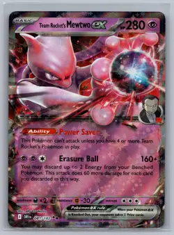 NM TEAM ROCKET'S MEWTWO EX 081/182 DESTINED RIVALS DOUBLE RARE - Image 1