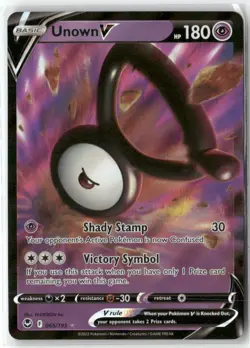 Unown V 065/195 Holo V Rare Silver Tempest Pokemon Near Mint - Image 1
