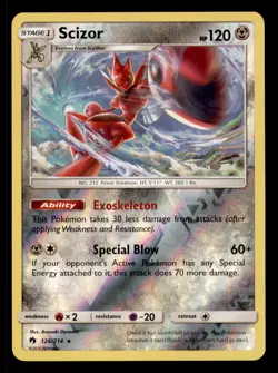 Scizor 126/214 Holo Rare Lost Thunder Pokemon Reverse Holo Near Mint - Image 1