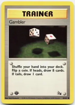 Pokemon TCG Gambler Fossil Common 60/62 1st Edition - Image 1