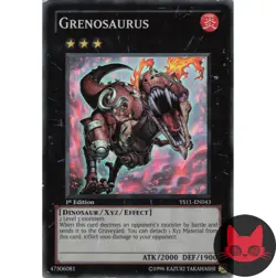 Yugioh Grenosaurus YS11-EN043 Super Rare 1st Edition LP - Image 1