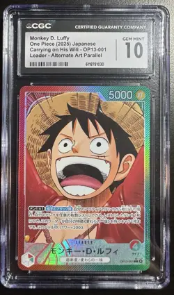 Monkey D. Luffy #OP13-001 Japanese 2025 One Piece Carrying On His Will CGC 10 - Image 1