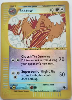 Fearow 11/165 Rare Pokemon Card TCG Reverse Holo Expedition Base Set 2002 HP - Image 1
