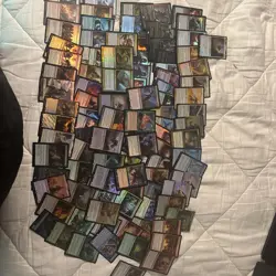 lot of 100+ vintage mtg magic the gathering cards all foil. uncommon and common - Image 1