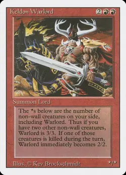 MTG Keldon Warlord NM Revised Edition 3ED Magic Gathering card old school - Image 1