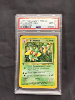 Pokemon Cards: Neo Genesis 1st Edition Rare Holo: Bellossom 3/111 PSA 10 - Image 1