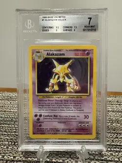 #1 Alakazam Holo Rare Card | 1999 Pokemon Base Set Unlimited | BGS 7 NEAR MINT - Image 1