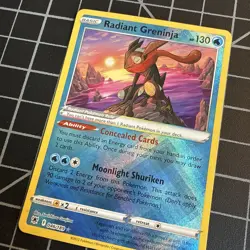 Pokemon TCG Radiant Greninja Holo Card Astral Radiance 046/189 English Near Mint - Image 2