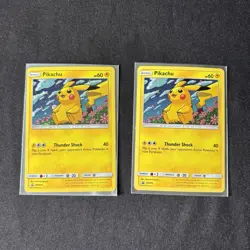 2019 Pokemon Pikachu SM206 SM Black Star Promo Holo - Lot Of 2 NM/LP - Swirl - Image 1