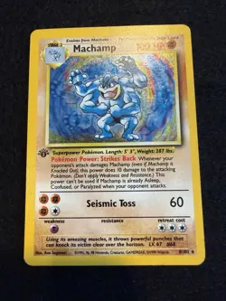 Pokemon Machamp Holo 8/102 from Base Set Unlimited in MP condition! - Image 1