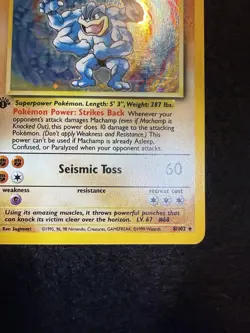 Pokemon Machamp Holo 8/102 from Base Set Unlimited in MP condition! - Image 5
