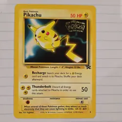 Pokemon Pikachu Promo 4 Black Star Basic 50 HP Regular 1999 Ken Sugimori - Image 1