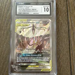 CGC 10 GEM MINT 2020 Pokemon Black Star Promos Espeon & Deoxys GX Alt Art SM240 - Image 1