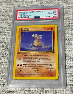 1999 Pokemon Jungle Cubone 1st Edition PSA 10! - Image 1