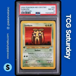 2002 POKEMON NEO DESTINY 1ST EDITION #83/105 SUNKERN PSA 8 - Image 1