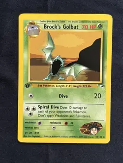 Pokemon Brock's Golbat Gym Heroes 39/132 1st Edition - Mouthin’ Off - Image 2