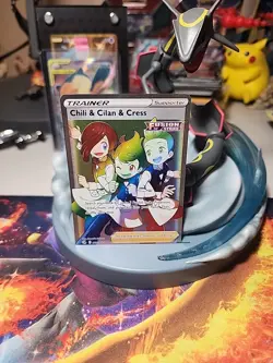 Chili & Cilan & Cress 273/264 Fusion Strike Rainbow Secret Rare Pokemon Card NM - Image 1