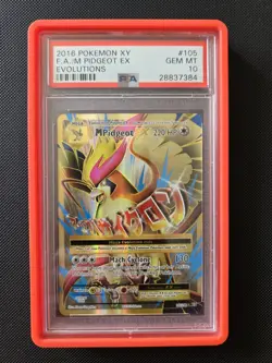 Holo Pokemon M Pidgeot EX Full Art Ultra Rare Card 105/108 XY Evo PSA 10 w/guard - Image 1