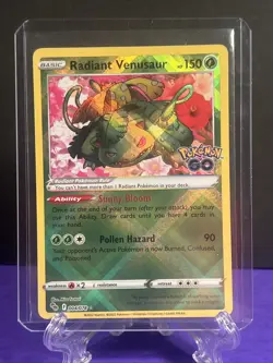 Pokemon Go Ultra Rare Holo Card Radiant Venusaur 004/078 Pokemon TCG NM - Image 2